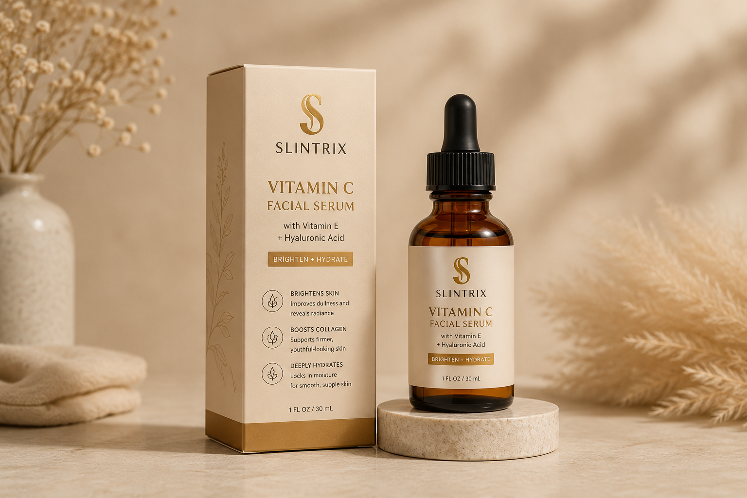 SLINTRIX Vitamin C Facial Serum | Glow & Hydration with Hyaluronic Acid