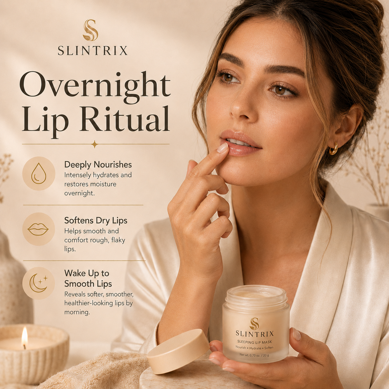 SLINTRIX Sleeping Lip Mask – Overnight Hydration & Soft Lips