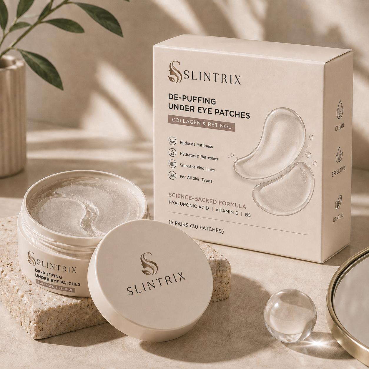 SLINTRIX De-Puffing Under Eye Patches – Refresh & Hydrate