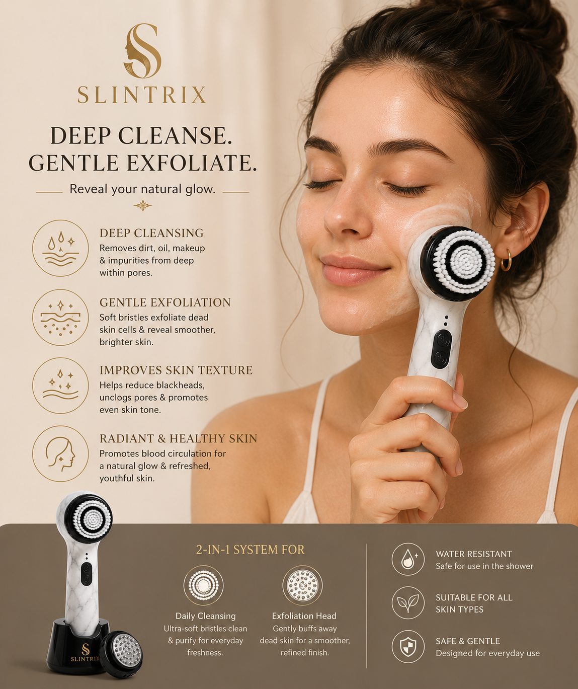 SLINTRIX Facial Brush System | Cleanse & Renew